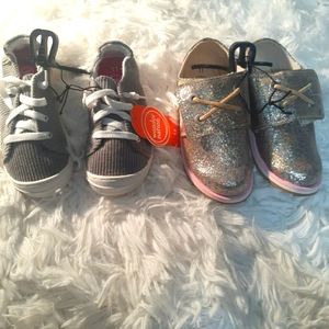 Girls Casual Youth Toddler Size 11 Wonder Nation Sneakers Shoe Lot 2 New Pairs.